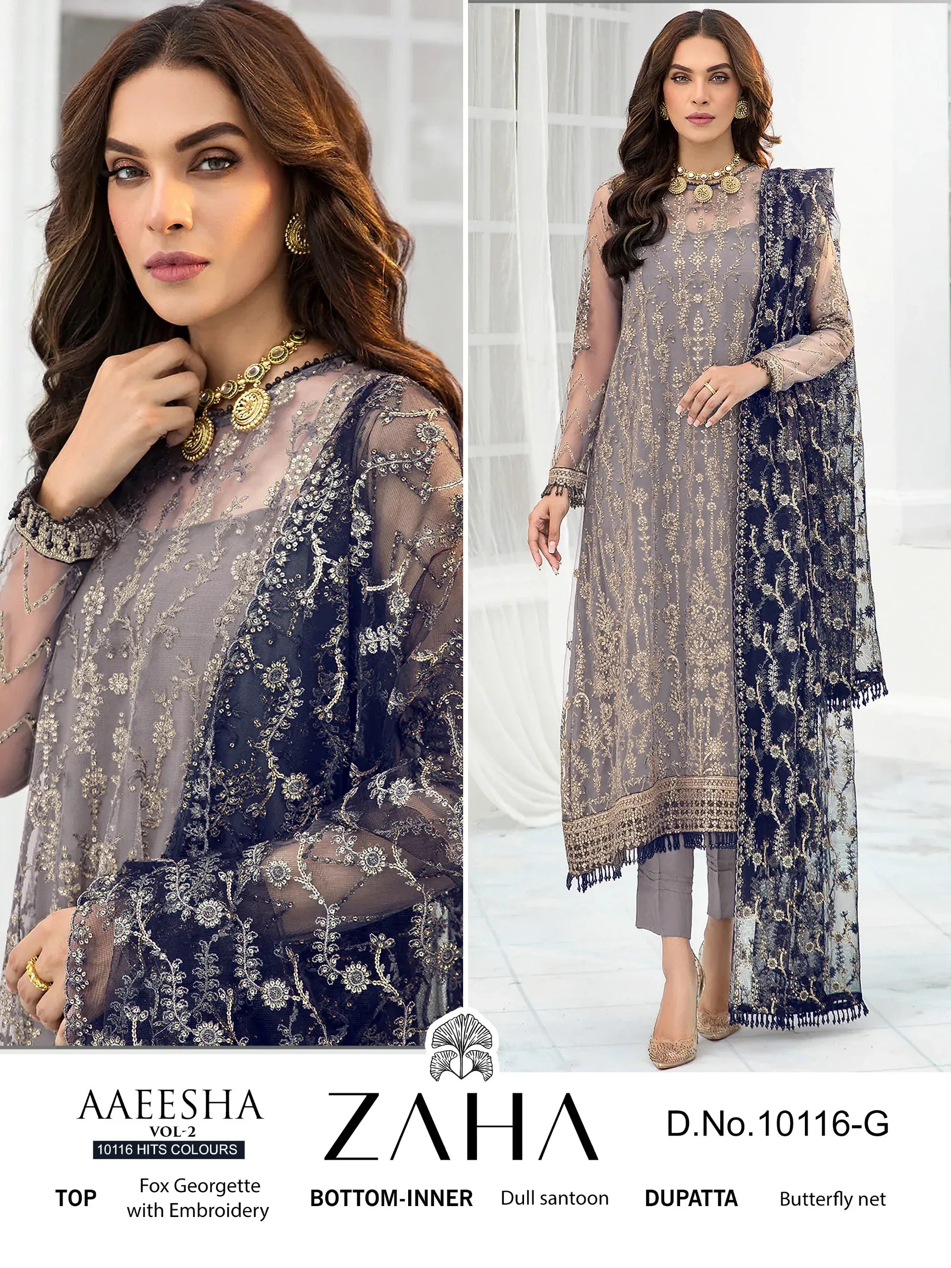 Beautiful Designer Zaha 10116 Aaeesha Vol 2 Salwar Kameez