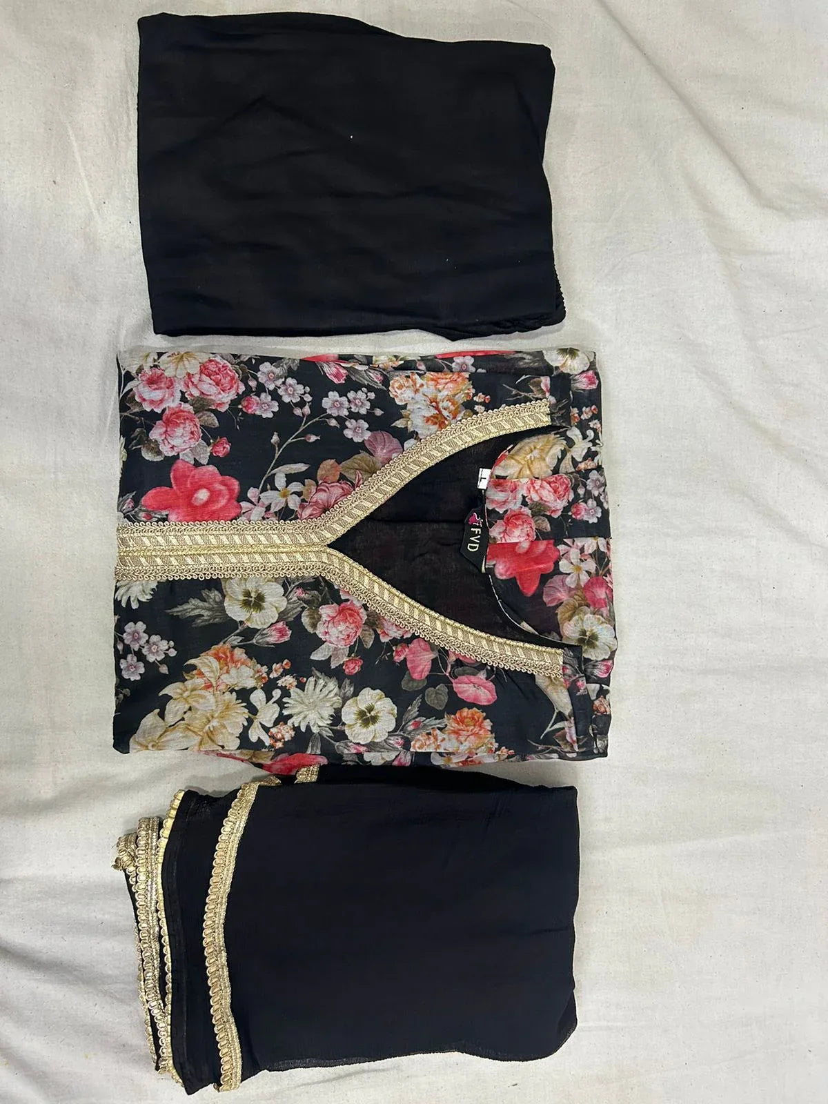 Beautiful Designer Pure Cotton Full Stiched Kurti Pant with Dupatta