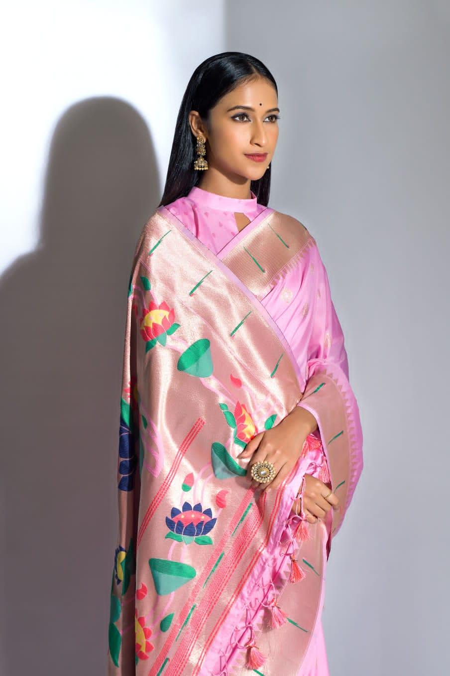 Beautiful Designer Banarasi Soft Silk Paithani Saree