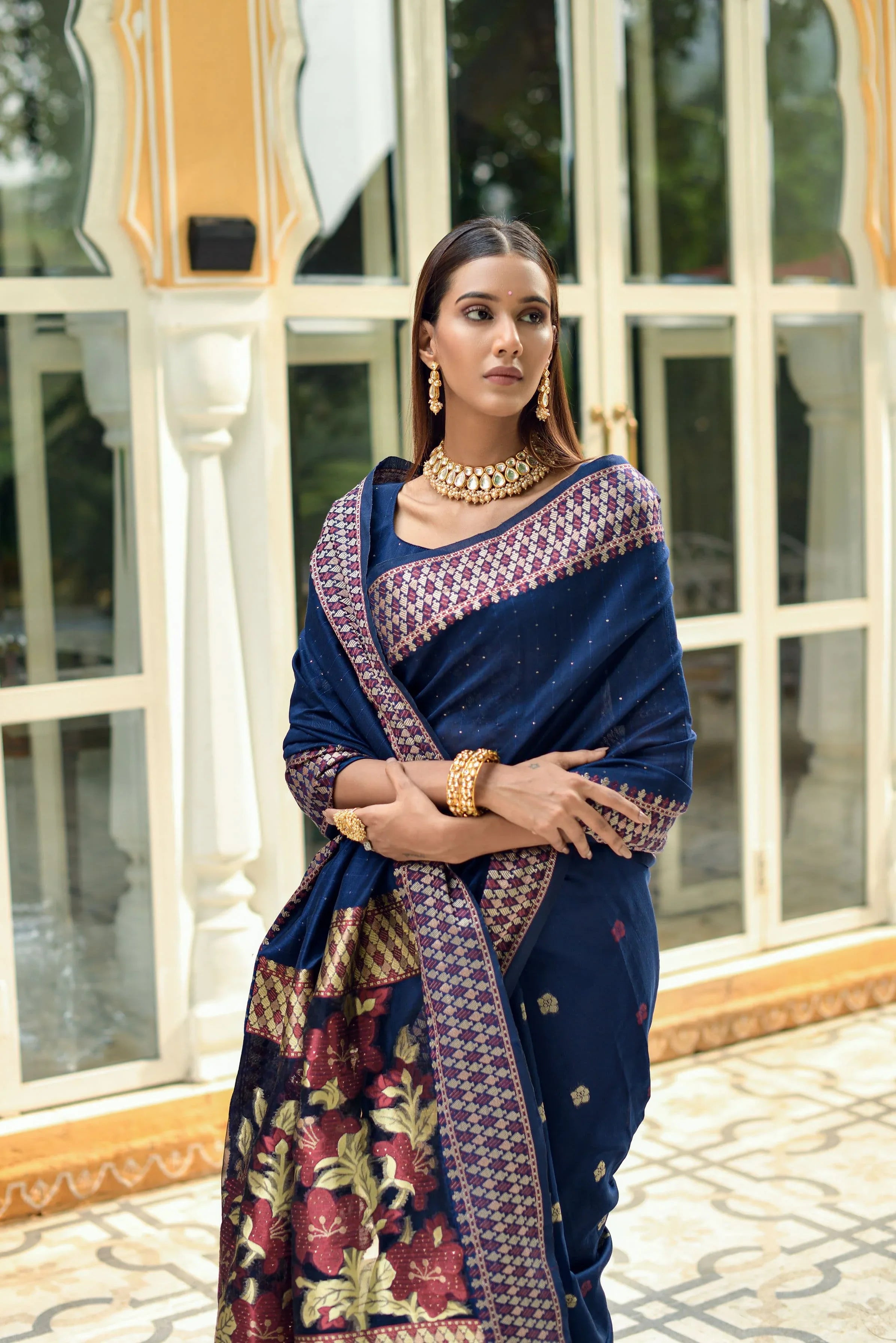 Beautiful Designer Premium Linen Silk Saree