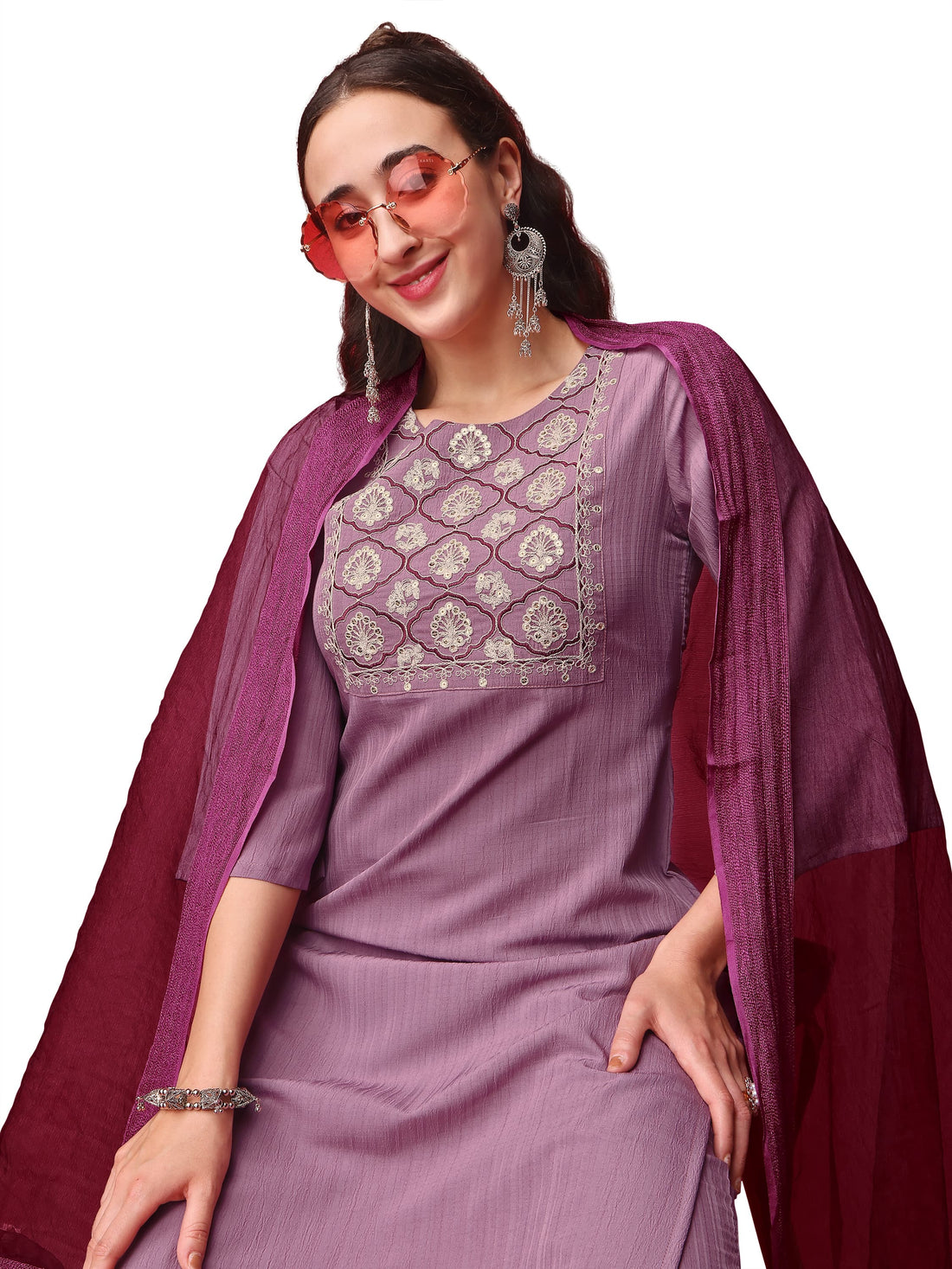 Beautiful Designer Cotton Kurti Pant With Dupatta