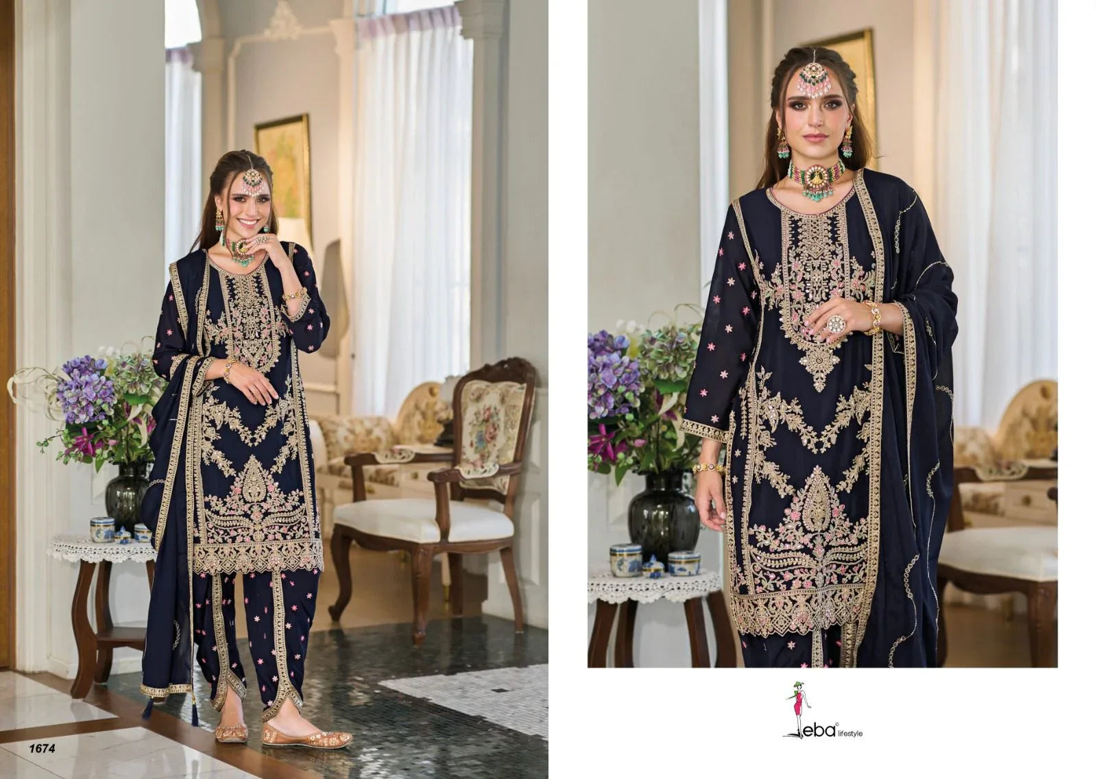 Beautiful Designer Eba Aahana 1672-1674 Series Latest Pakistani Salwar Kameez