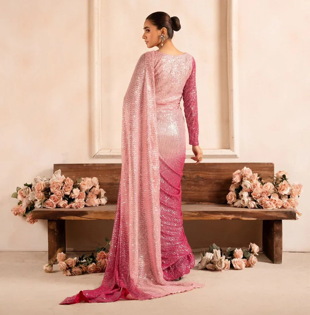 Beautiful Designer Georgette Sequanc Saree Design 3399