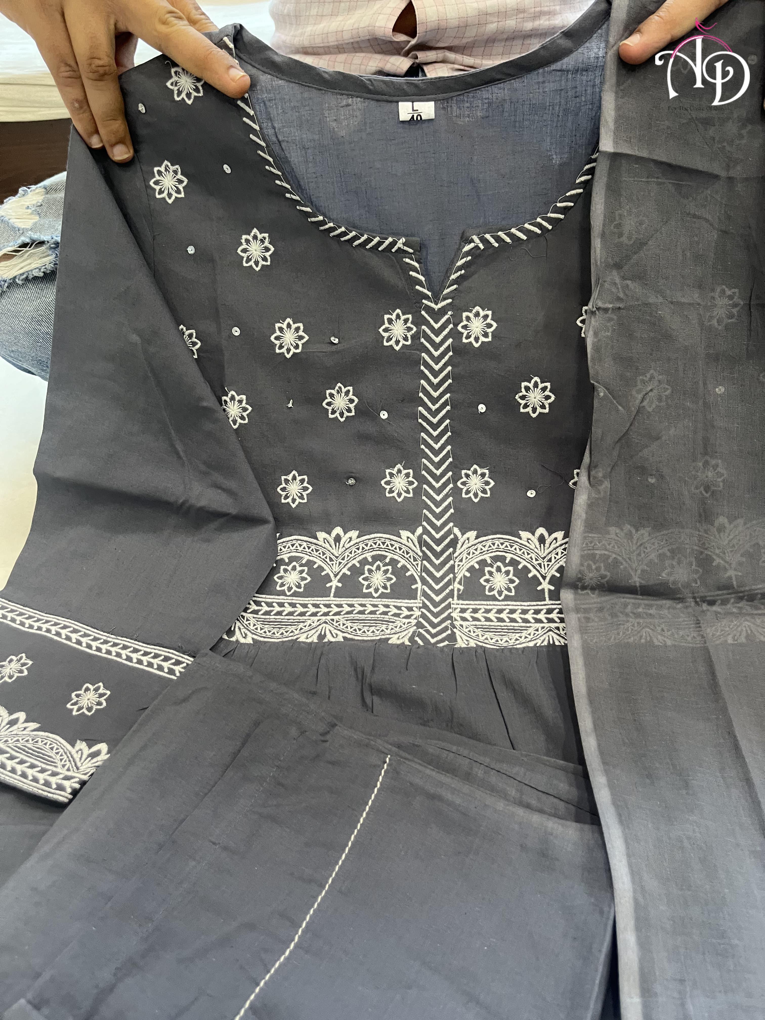 Beautiful Designer Pure Cotton 60 60 Silk Salwar Suit
