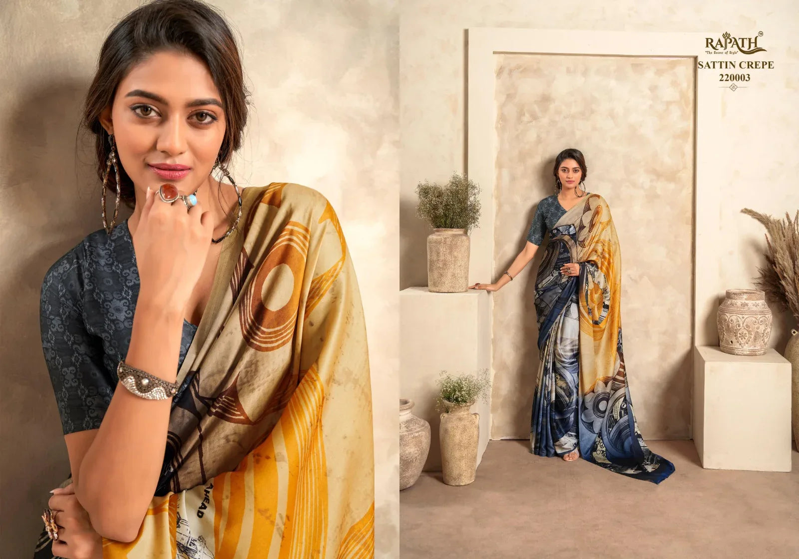 Beautiful Designer Rajpath Jasmine Crape Silk Saree