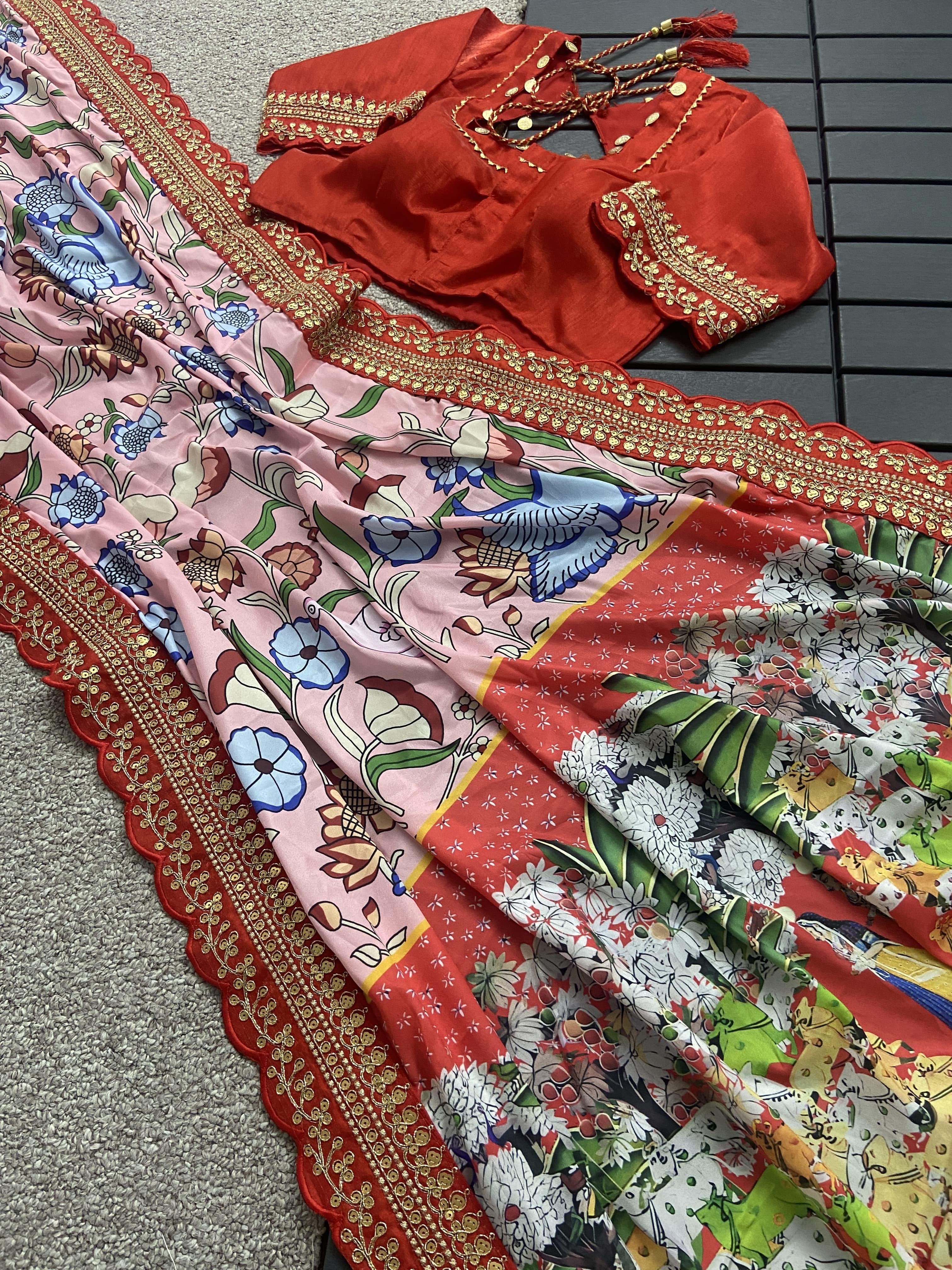 Beautiful Designer Soft Mangalagiri Silk Saree