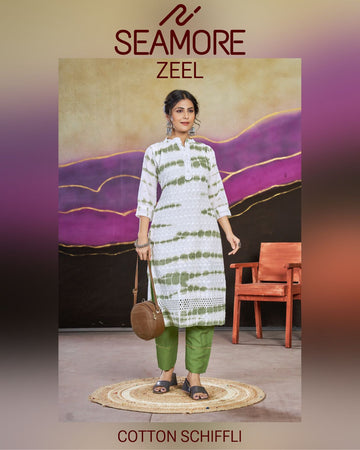 Beautiful Designer Pure Cotton Schiffli Kurti (549x04)