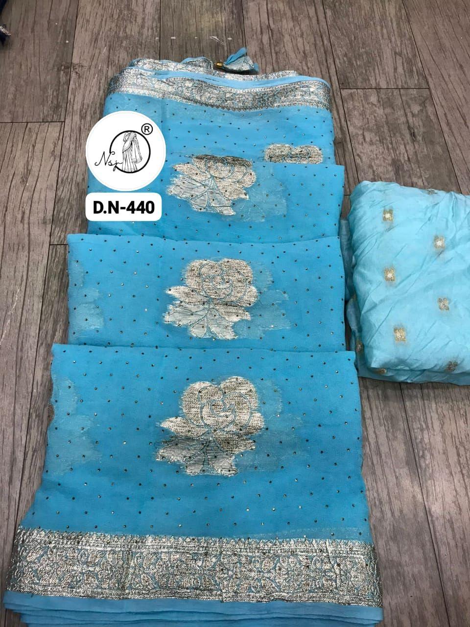 Beautiful Designer Jaipuri Pure Georgette Wedding Special Saree