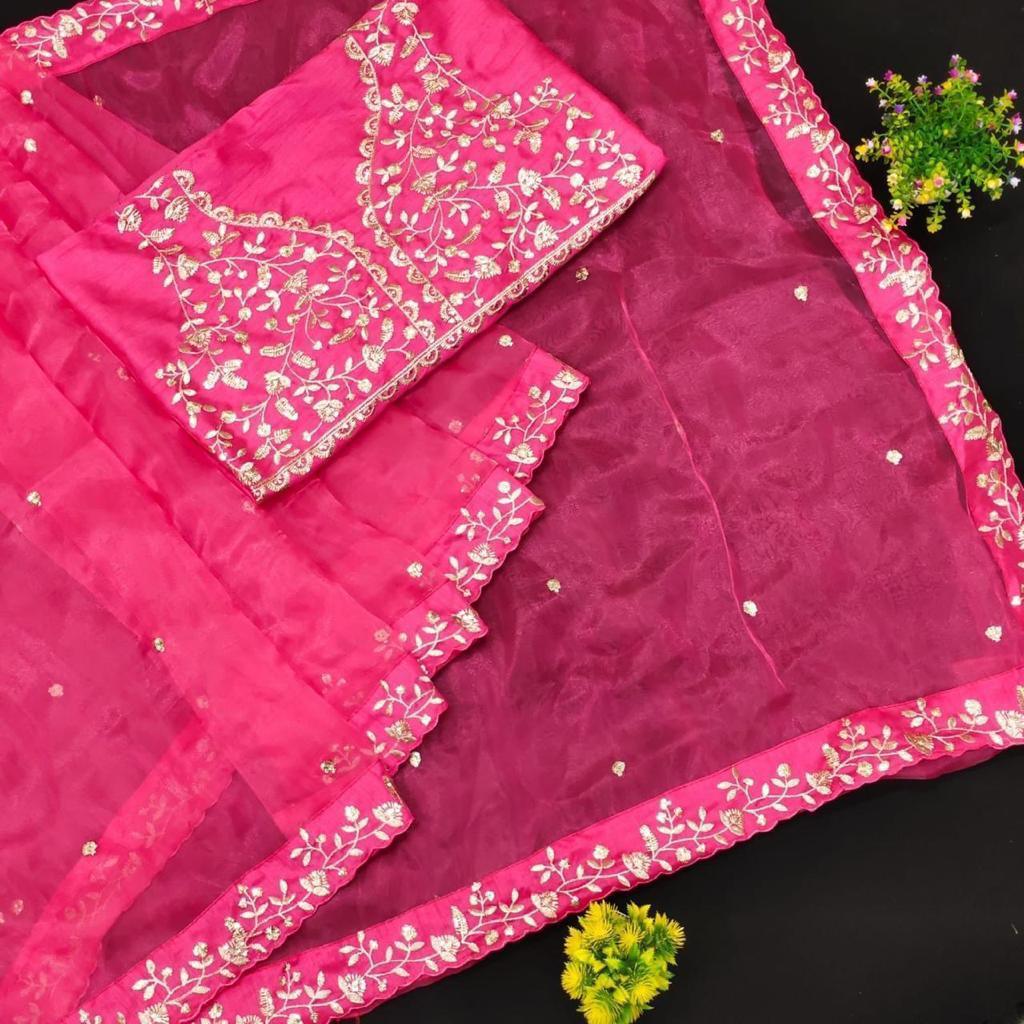 Beautiful Designer Heavy Georgette Exclusive Sequanc Saree