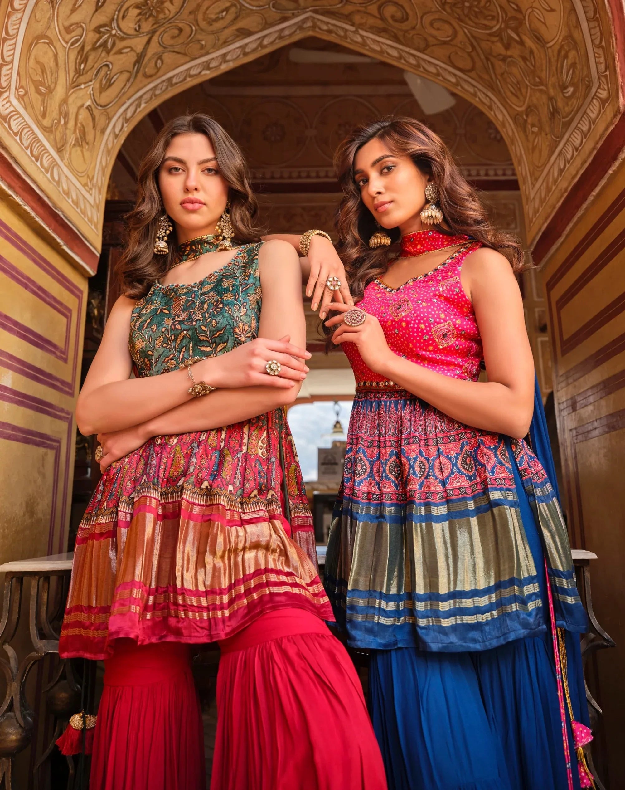 Beautiful Designer Pure Gajji Lagdi Patta Sharara Suit