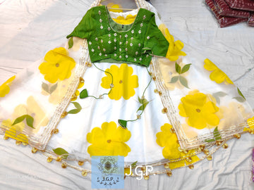 Beautiful Designer Rajasthani Pure Organza Upada silk Lehenga
