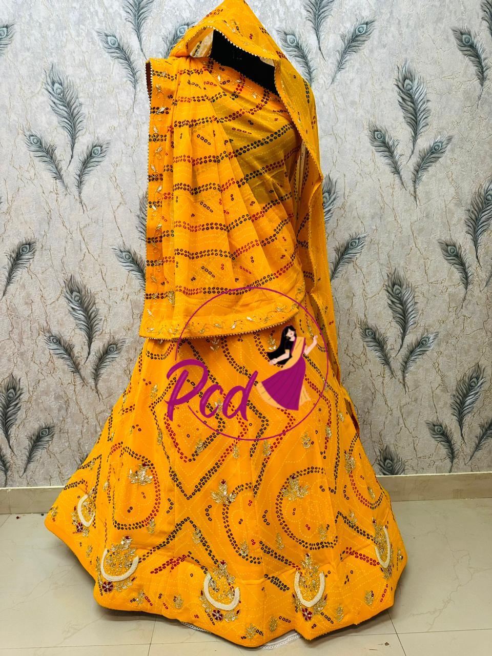 Beautiful Designer Rajasthani Pure Georgette Lahenga Choli
