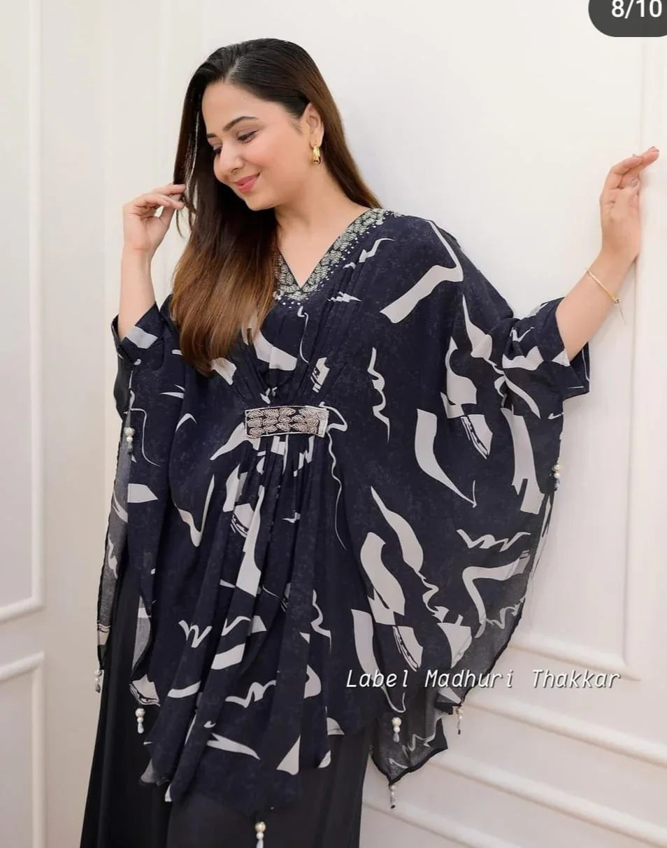 Beautiful Designer Boutique Kaftan Style Top With Paired Set