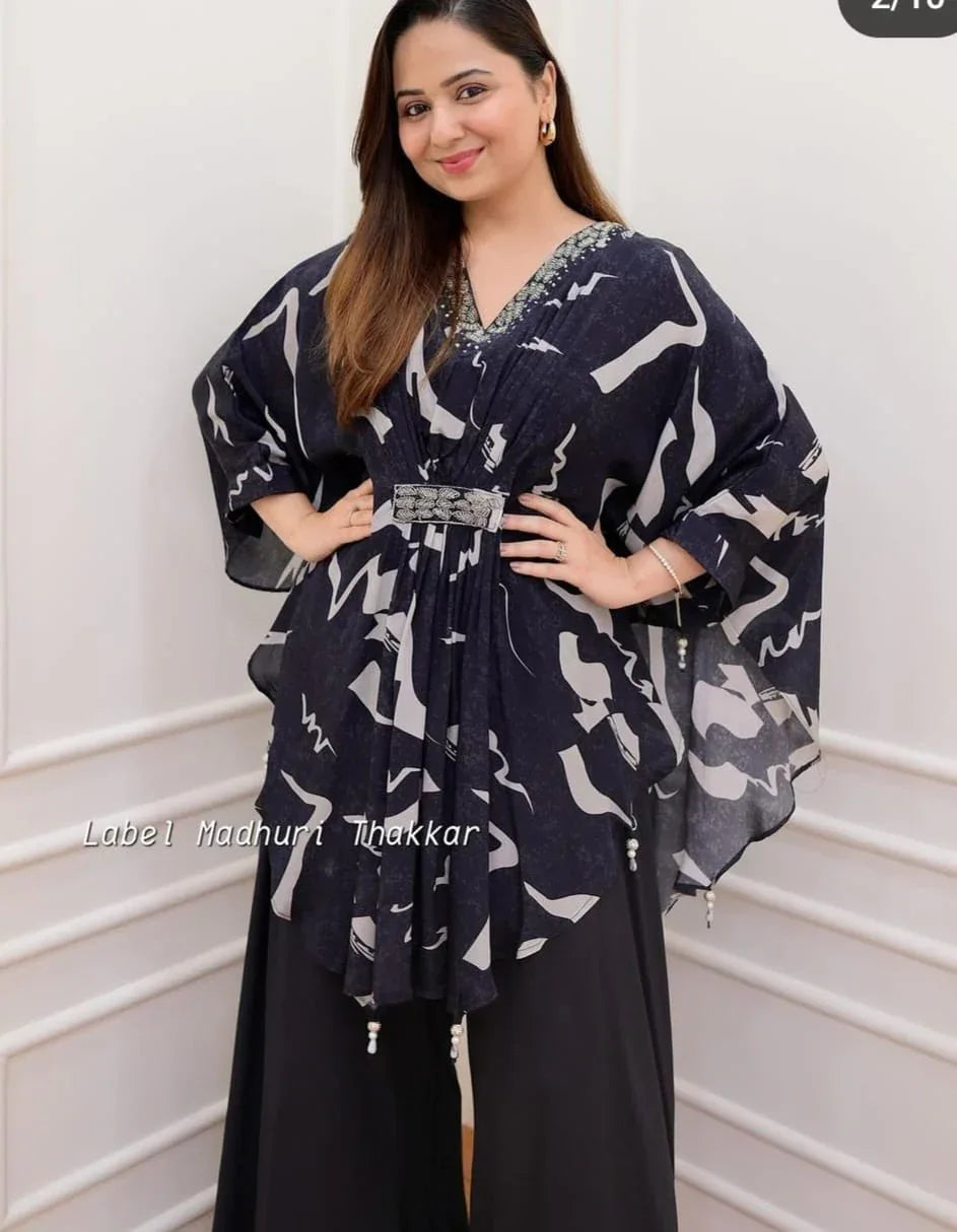 Beautiful Designer Boutique Kaftan Style Top With Paired Set
