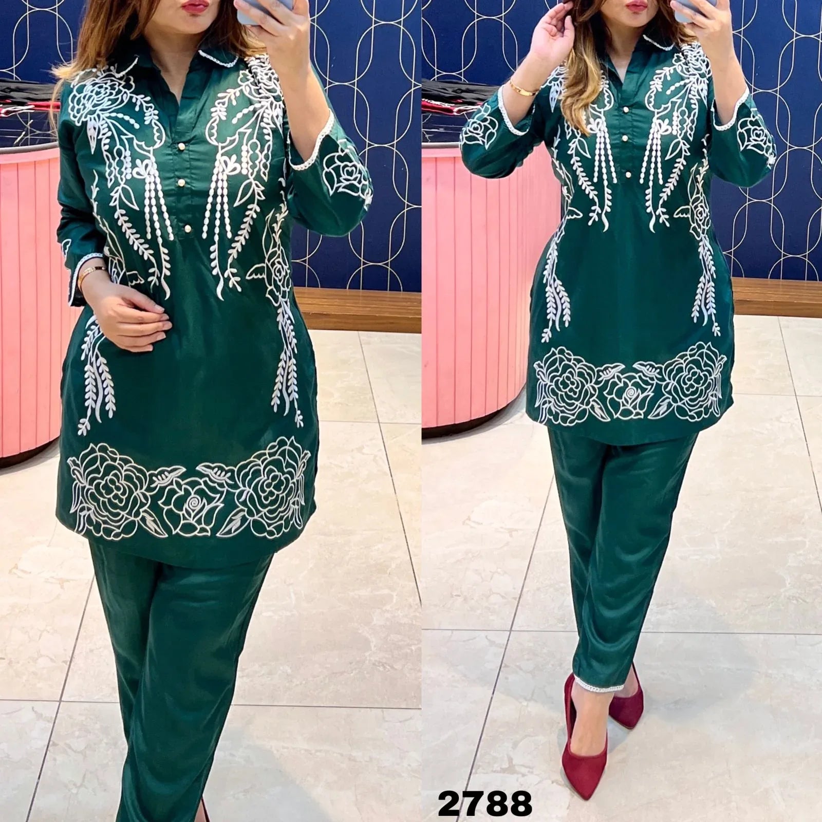 Beautiful Designer Cotton Rayon Kurti Co-ord Set