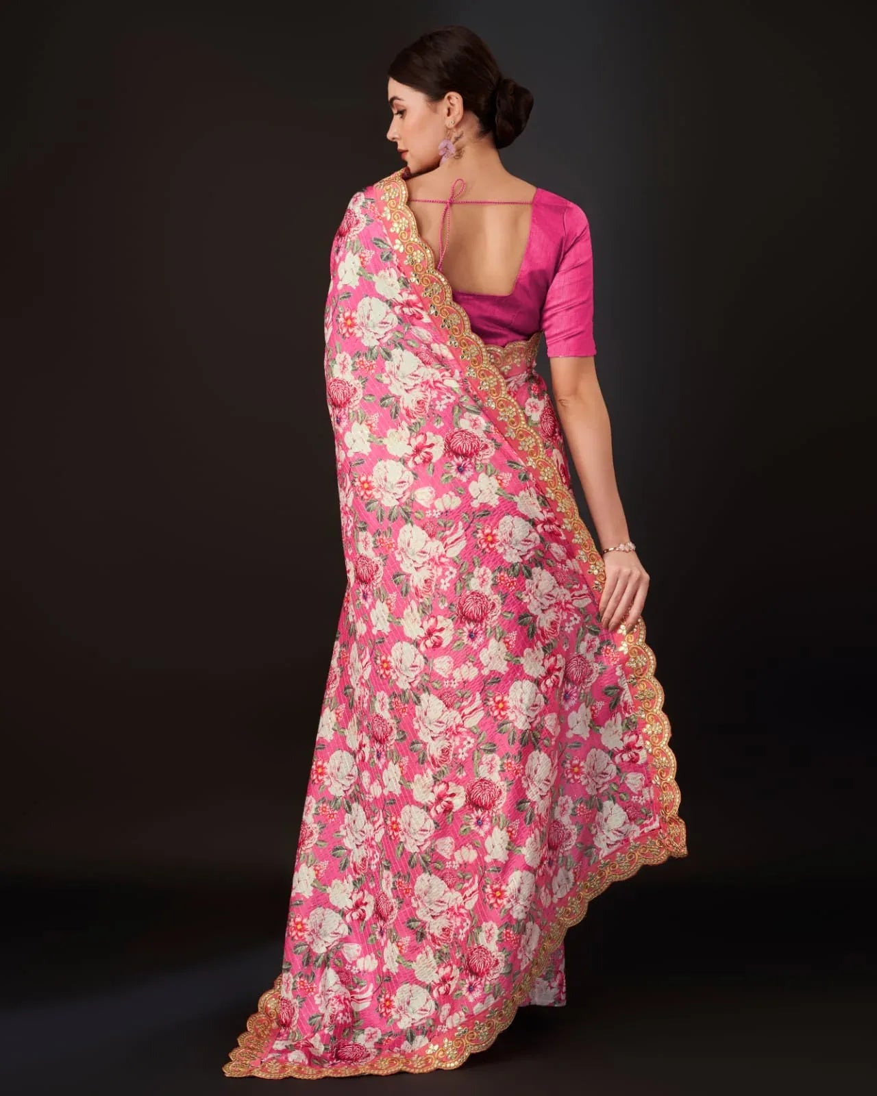 Beautiful Designer Floral Pattern Saree