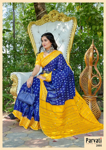 Beautiful Designer Jaipuri Woven Mulmul Cotton Saree