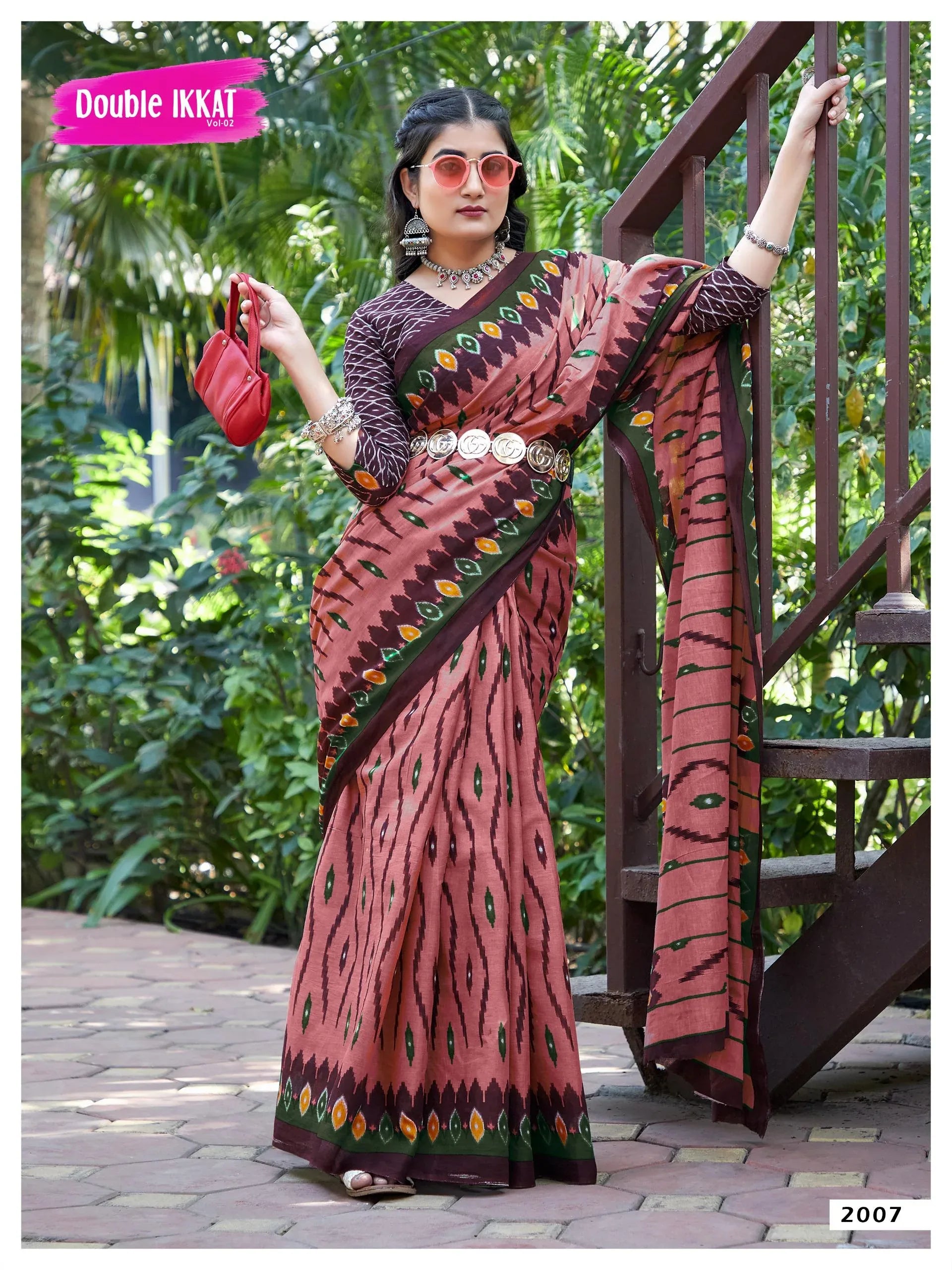 Beautiful Designer Pure Ikkat Mulmul Cotton Saree