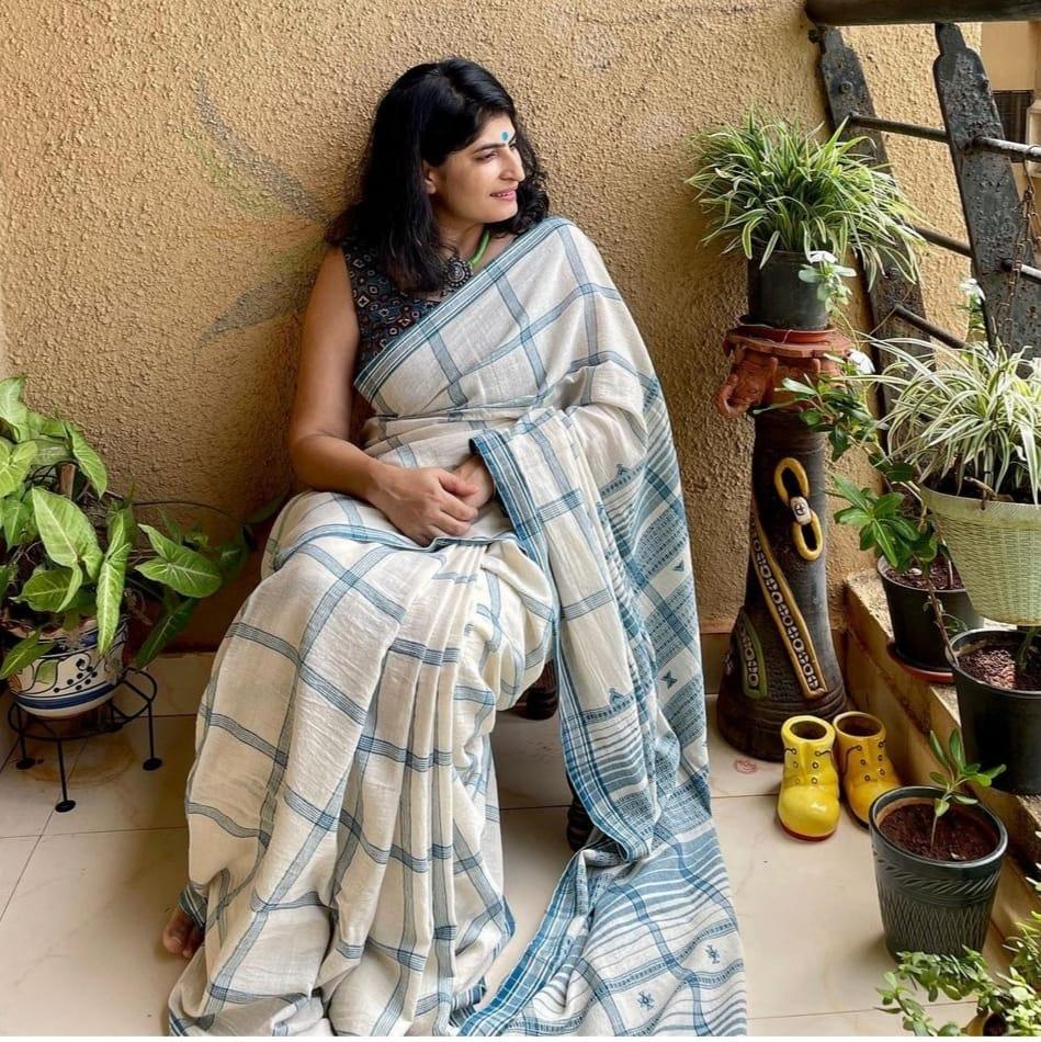 Pure Soft Linen Digital Print Saree