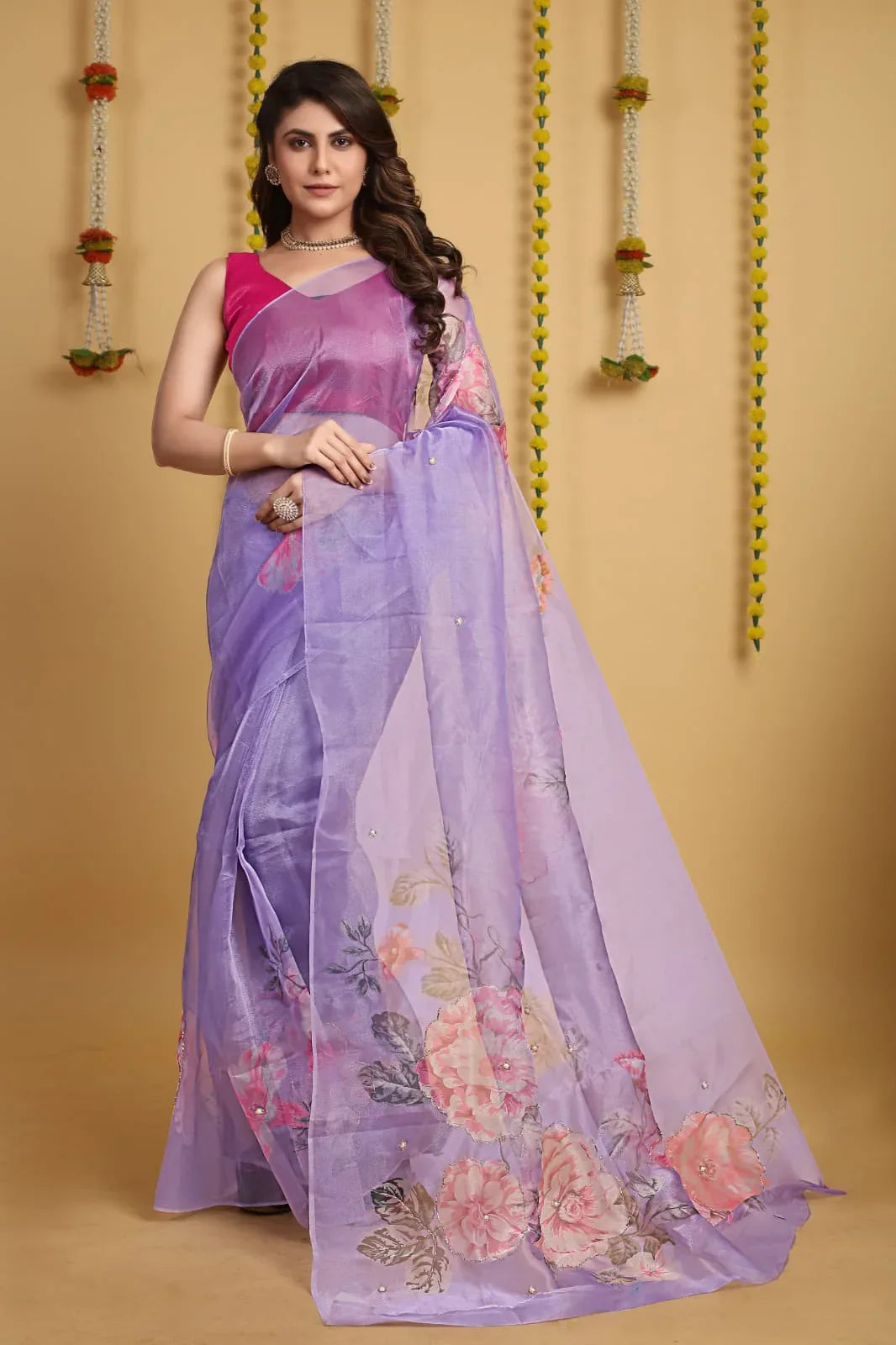 Beautiful Designer Pure Organza Digital Print Saree