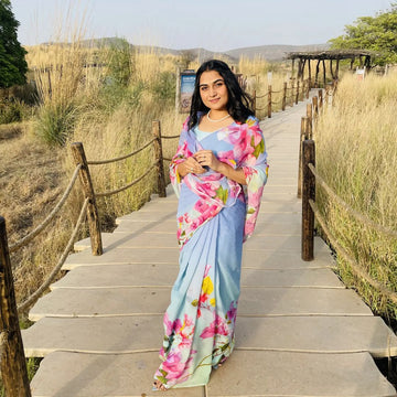 Beautiful Designer Soft Georgette Digital Print Saree