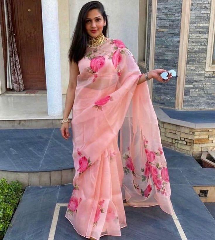 Beautiful Designer Soft Organza Digital Print Saree