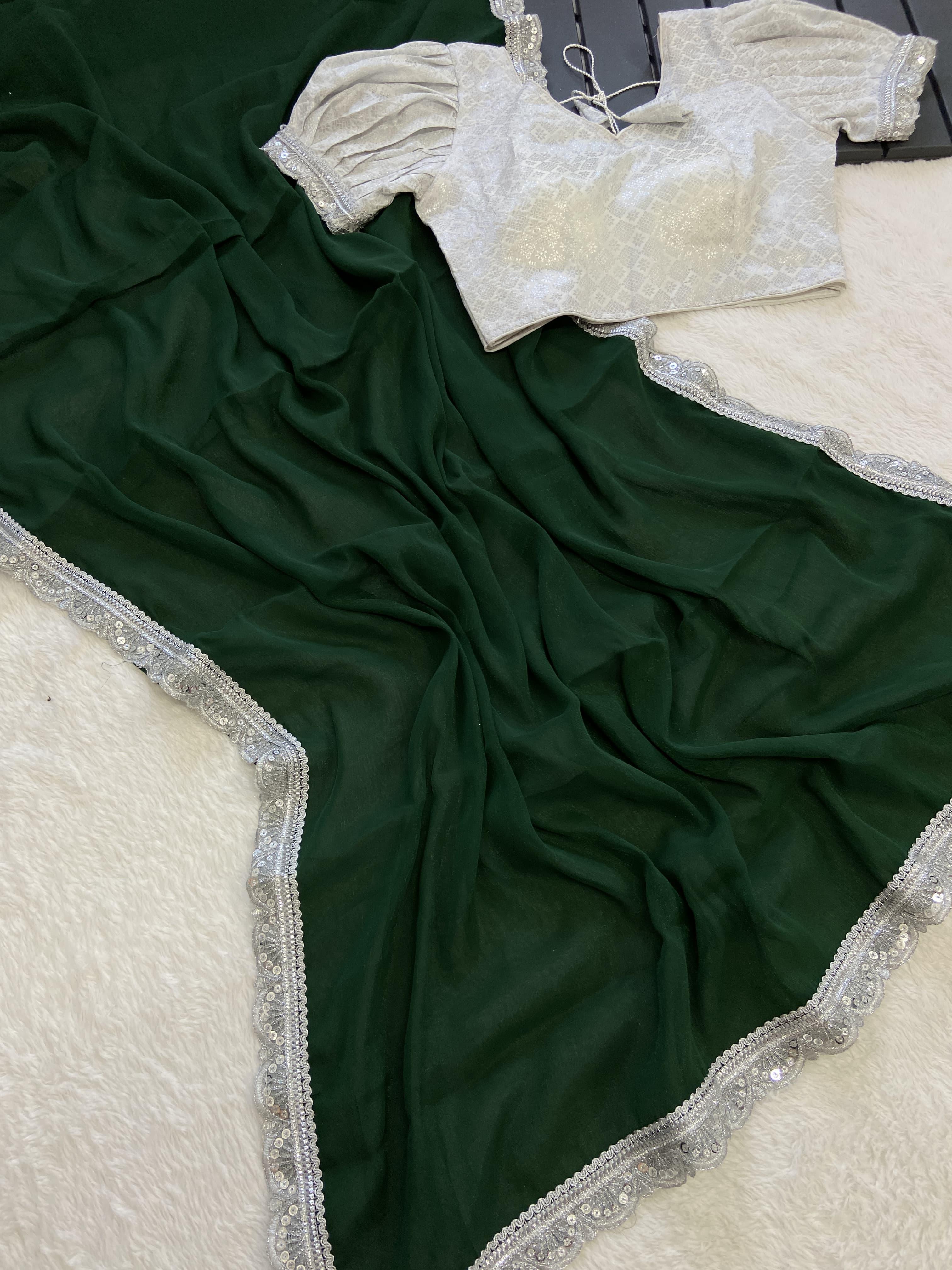 Beautiful Designer Pure Soft Chiffon Saree