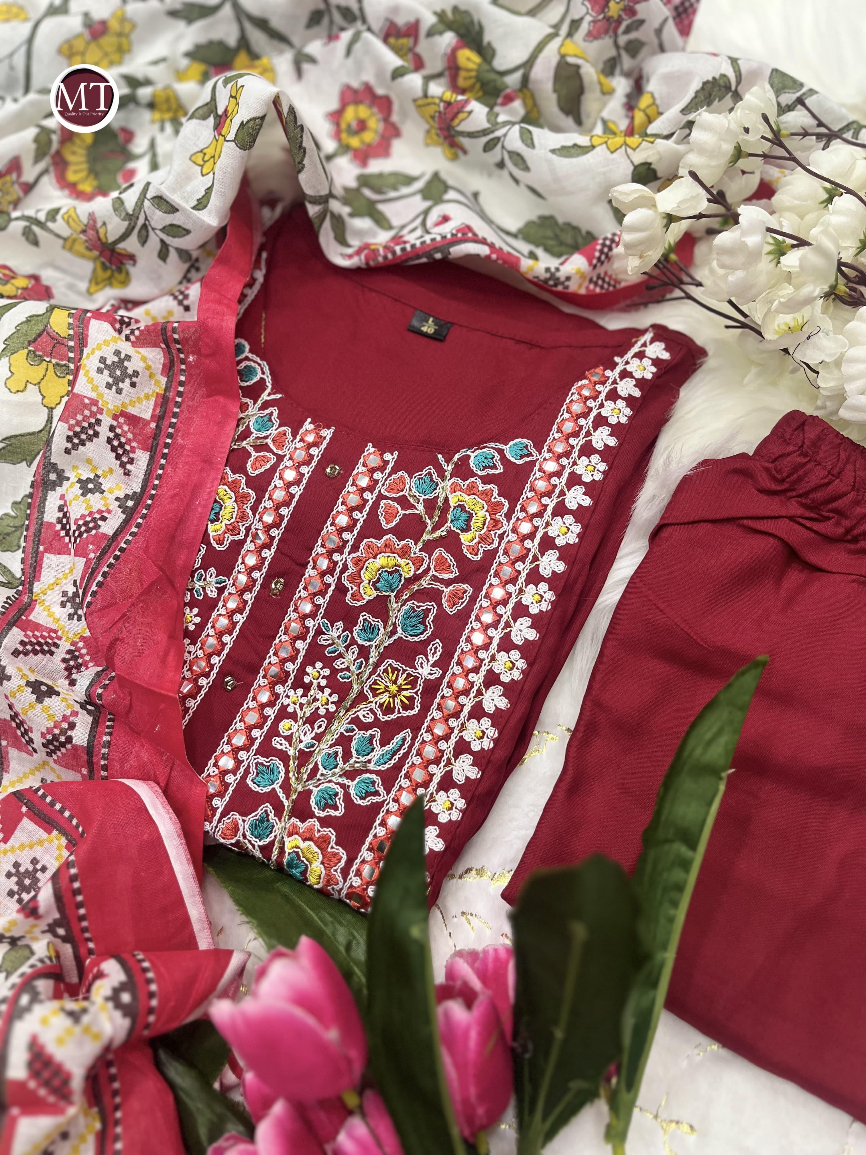 Beautiful Designer Heavy Reyon Rani Salwar Suit