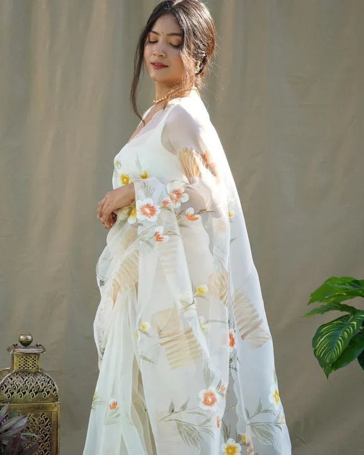 Beautiful Designer Soft Organza Saree Digital Print Saree