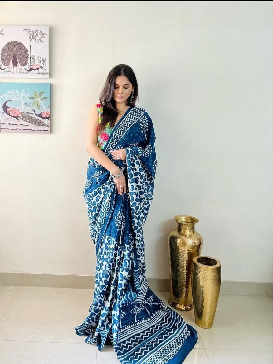 Party Wear Linen Saree