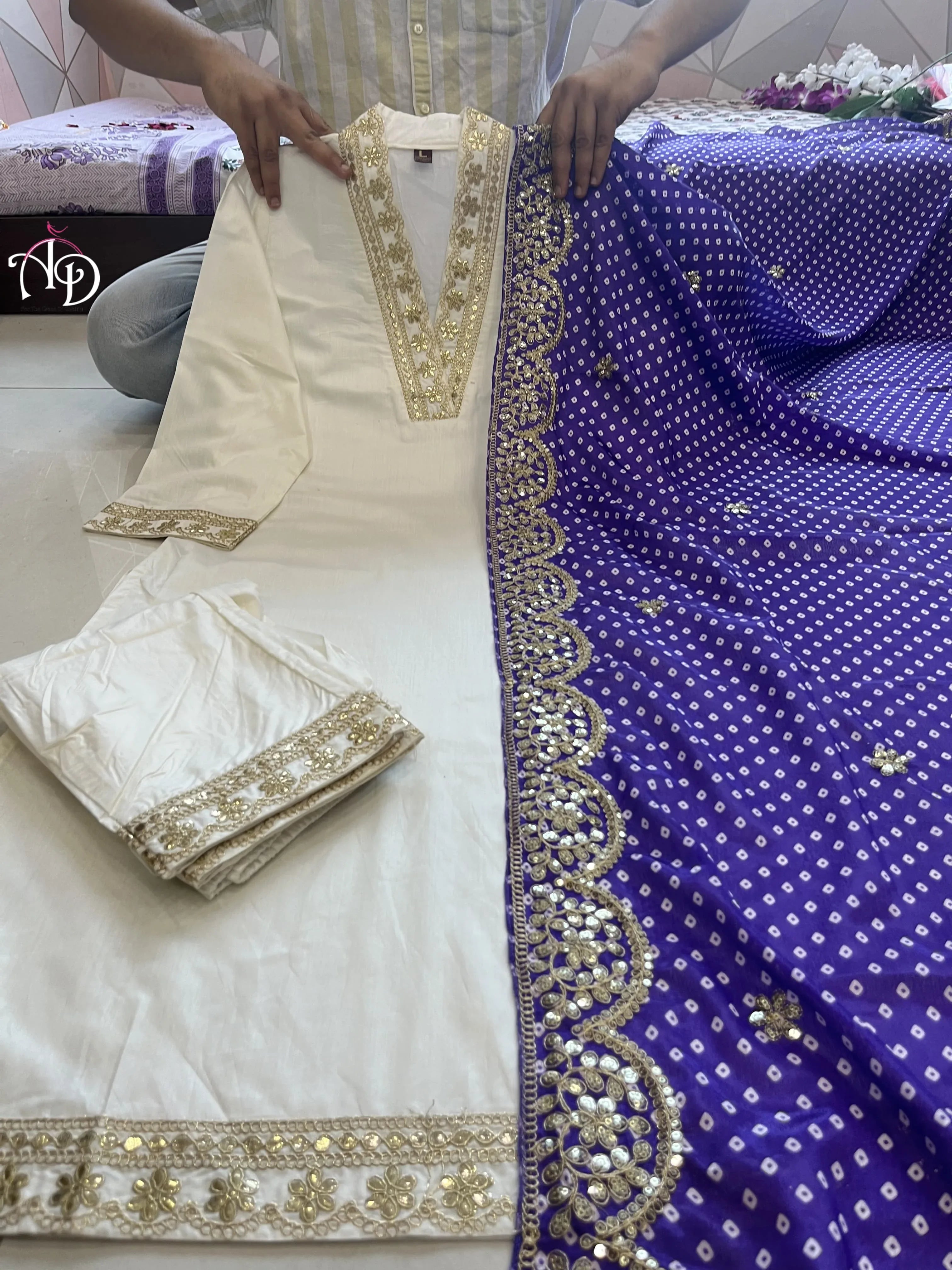Beautiful Designer Heavy Banana Cotton Salwar Suit