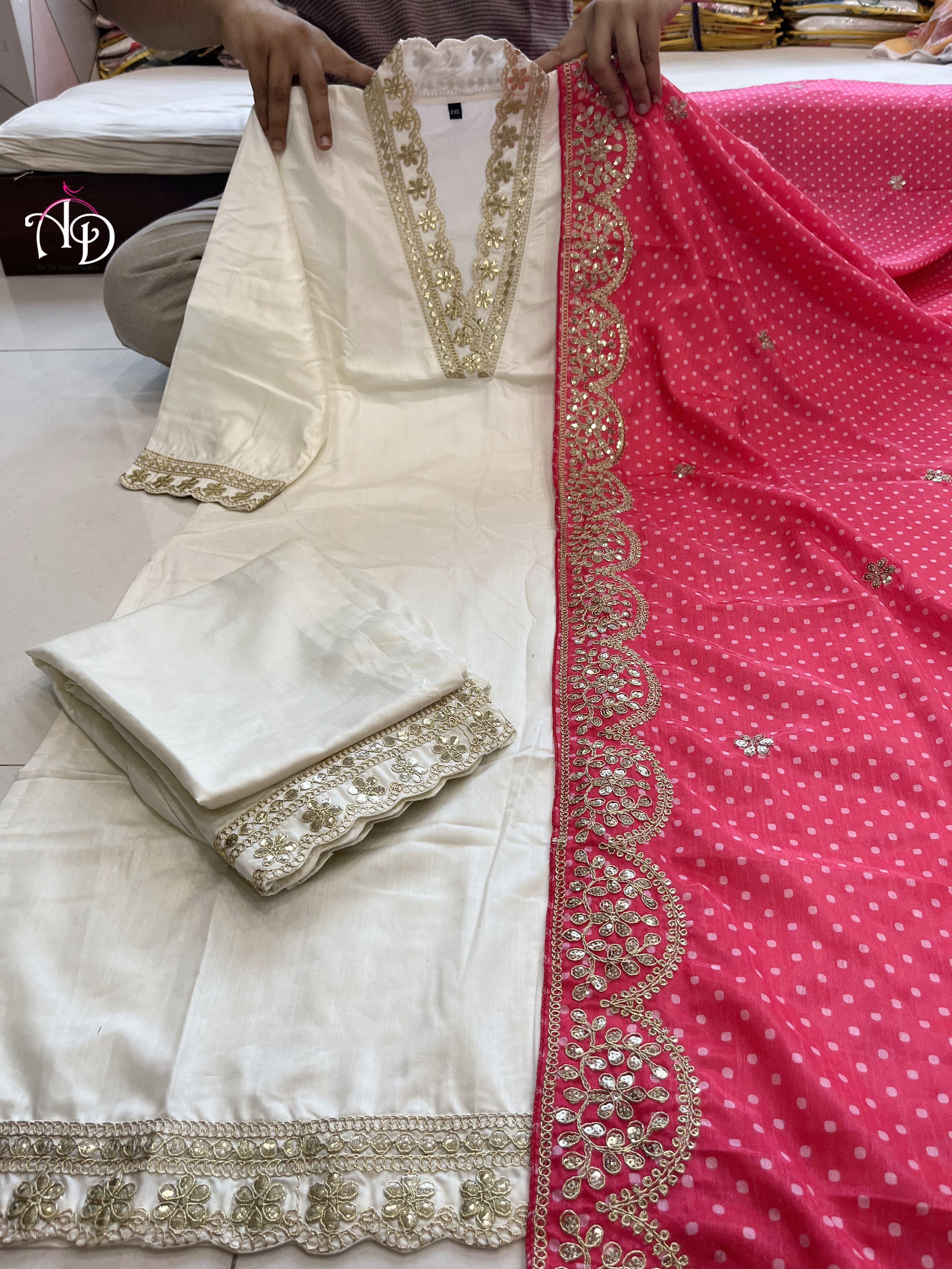 Beautiful Designer Heavy Banana Cotton Salwar Suit