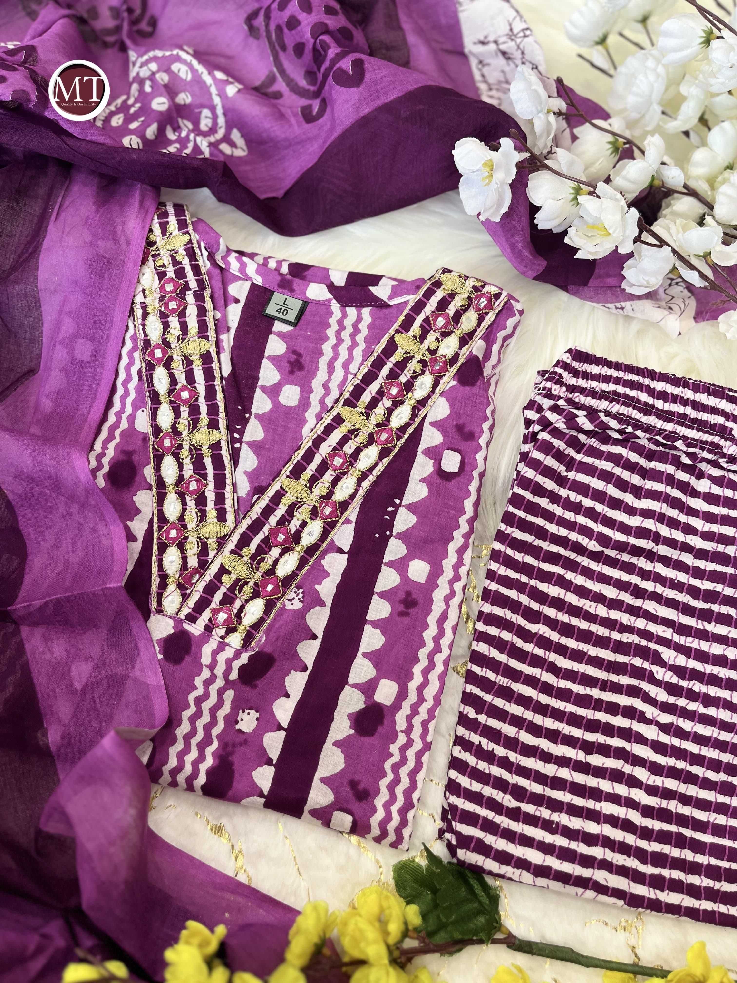 Beautiful Designer Heavy Pure Cotton Salwar Suit