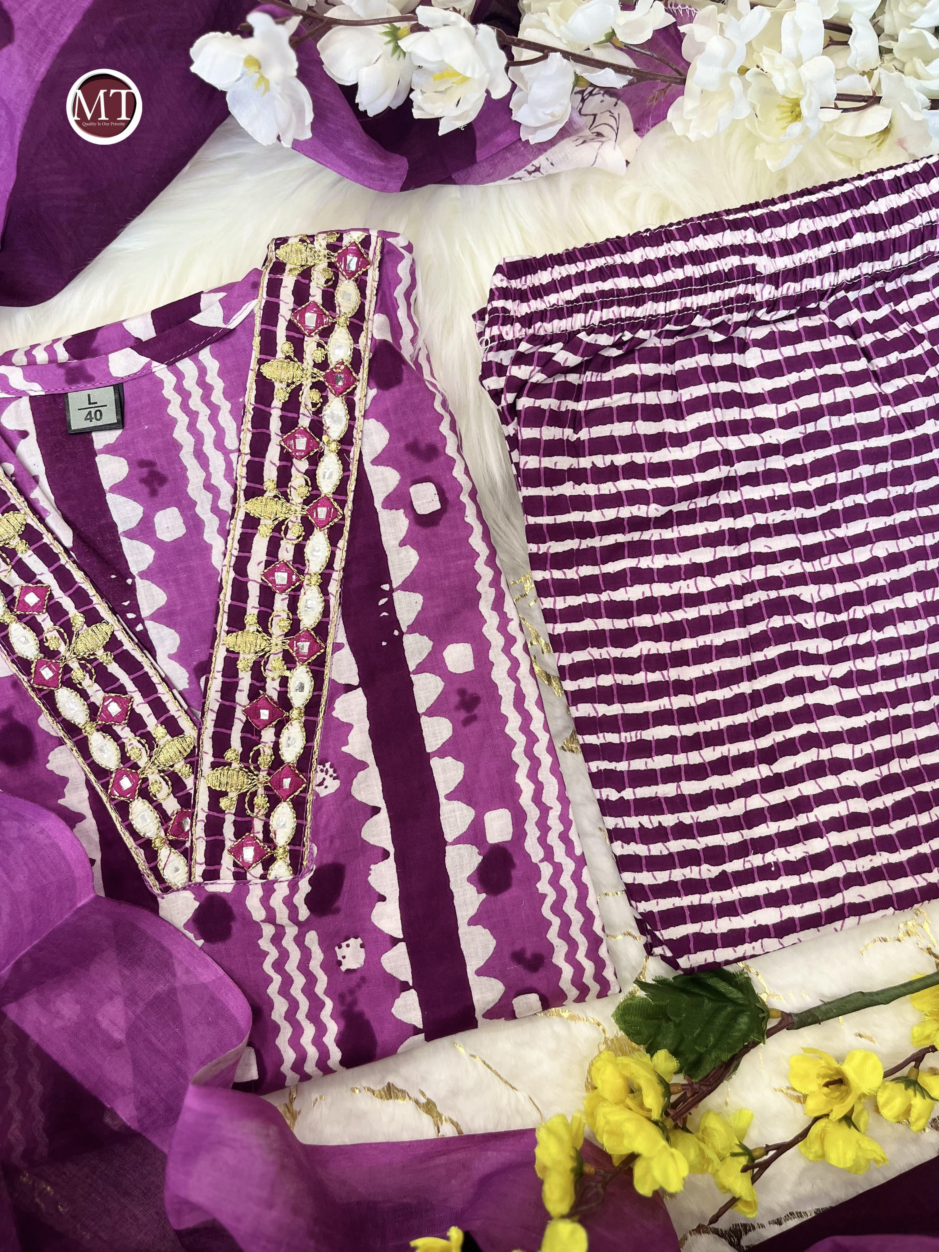 Beautiful Designer Heavy Pure Cotton Salwar Suit