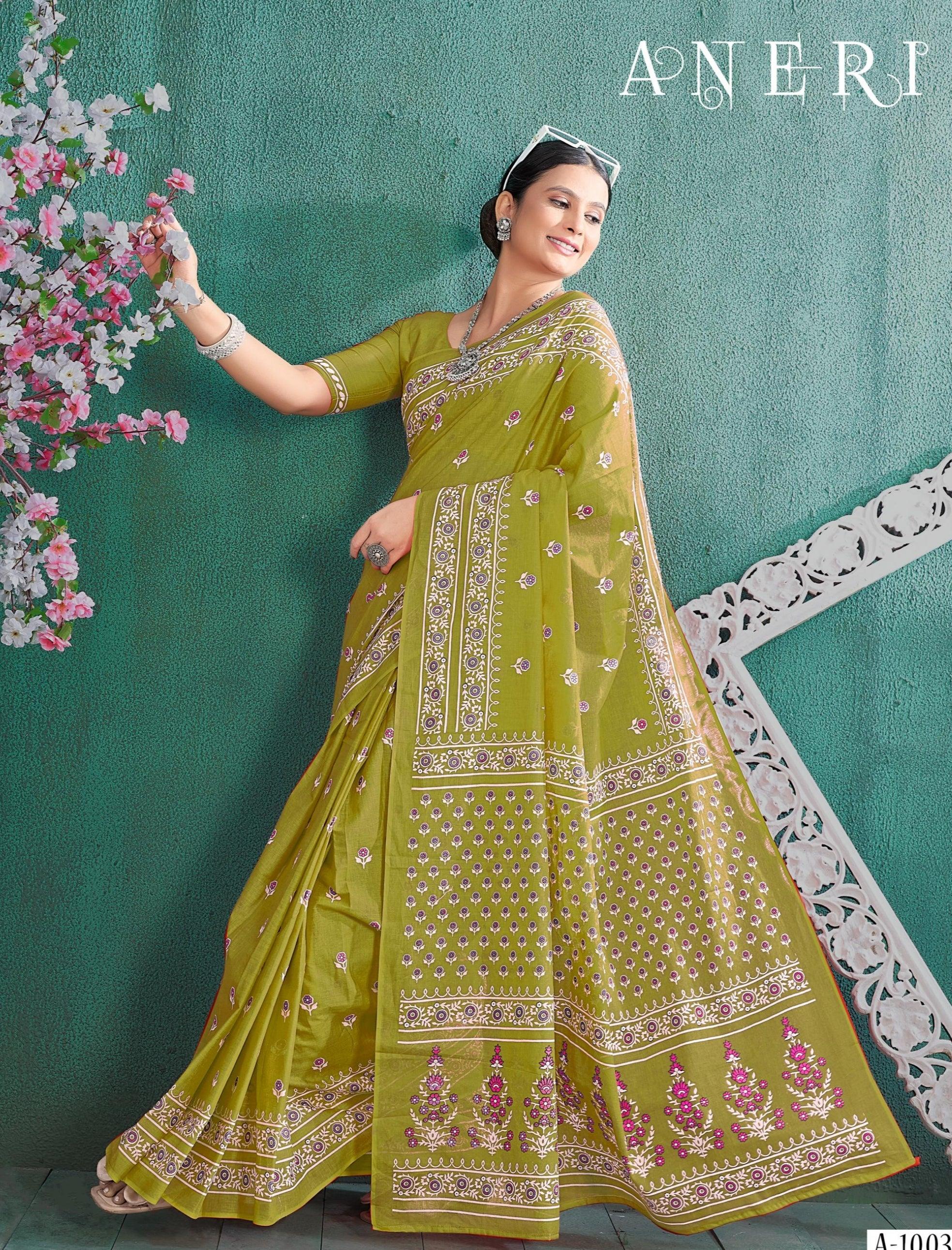 Beautiful Designer Aneri Soft Pure Cotton Saree