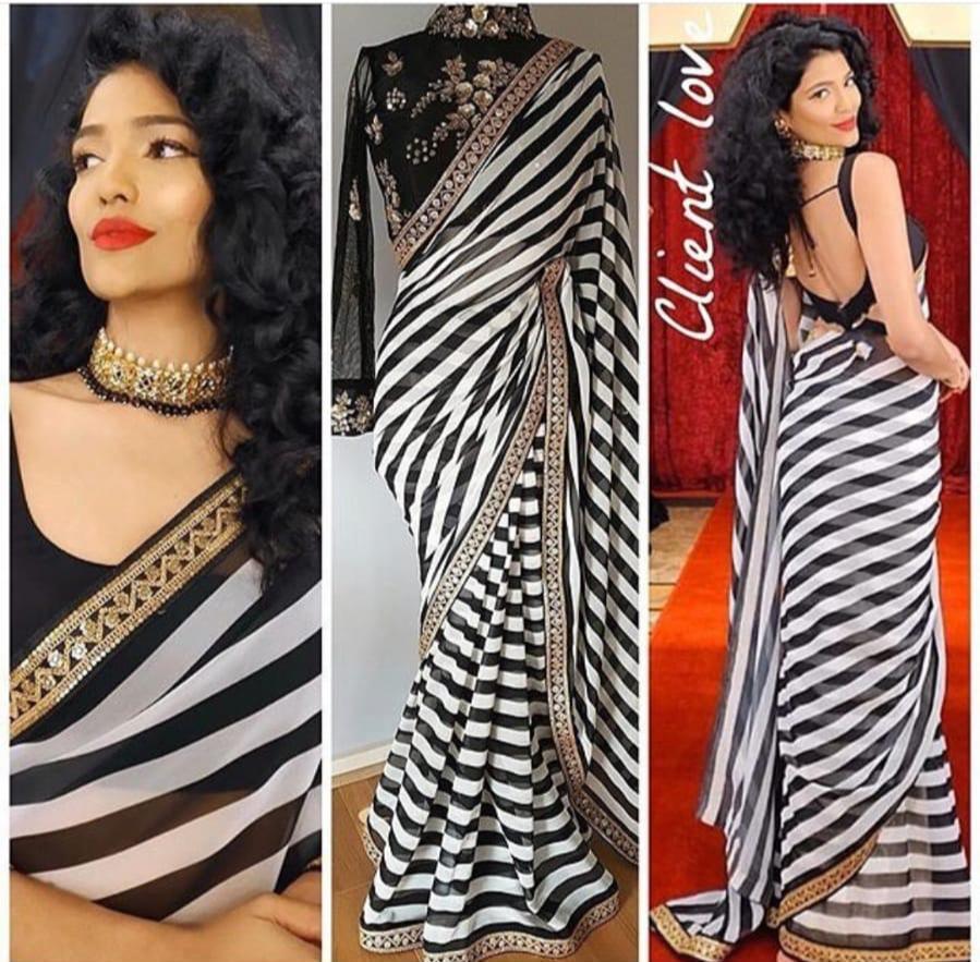 Beautiful Designer Soft Weightless Georgette Saree