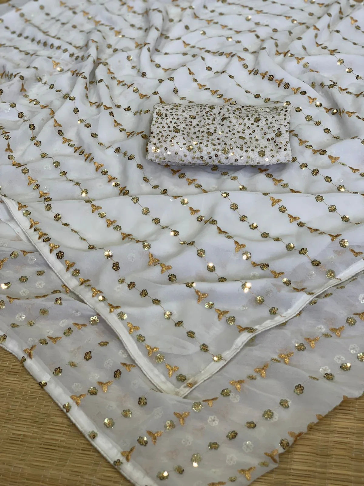 Beautiful Designer Heavy Georgette With Sequence Saree