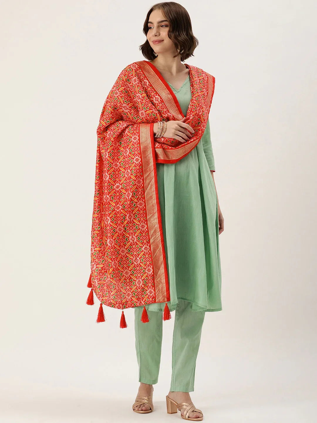 Beautiful Designer Pure Tussar Silk Dupatta Only