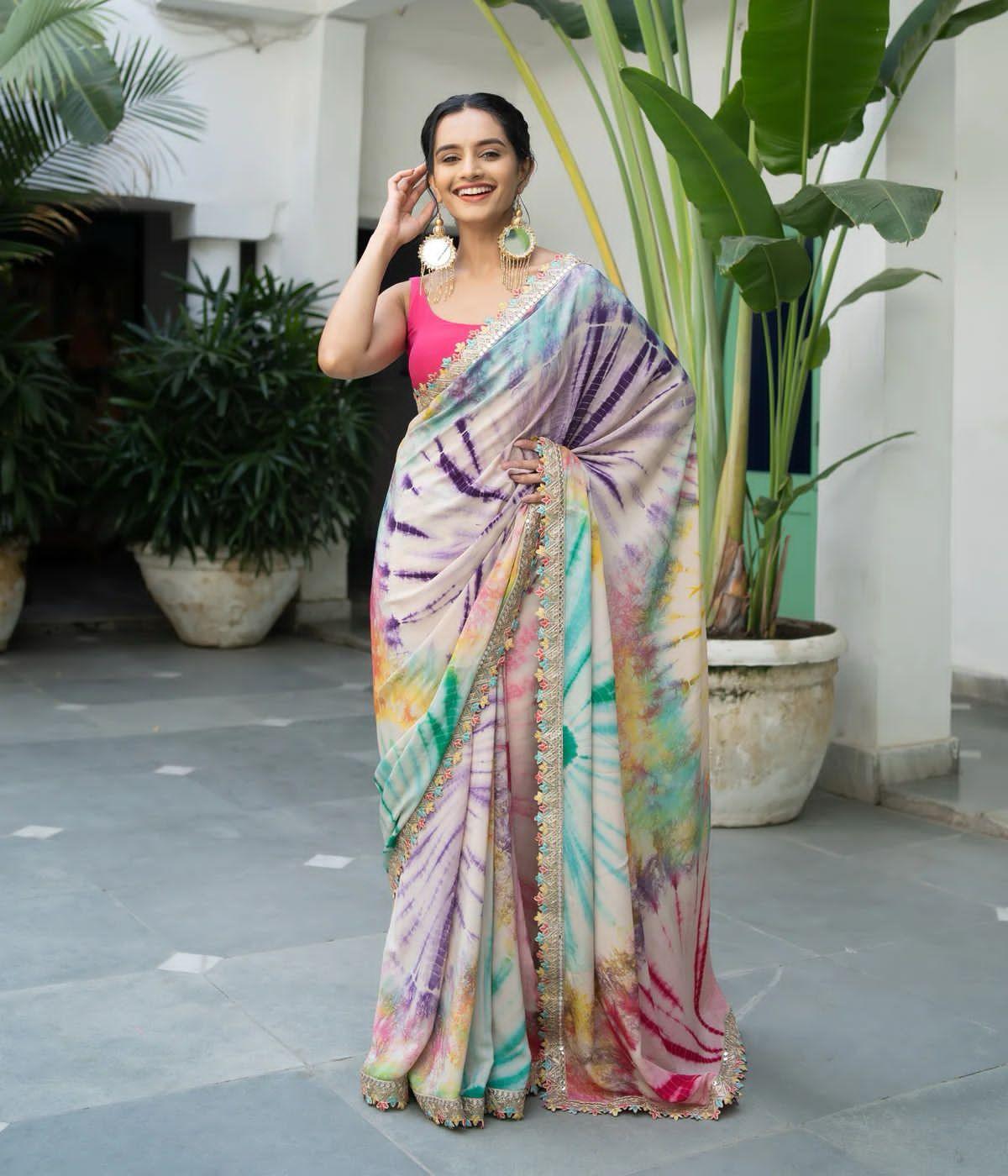 Beautiful Designer Heavy Georgette With Sequence Saree