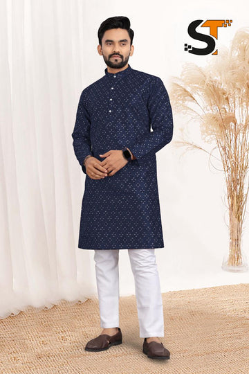 Beautiful Designer Pure Cotton Festival Kurta Pyjama