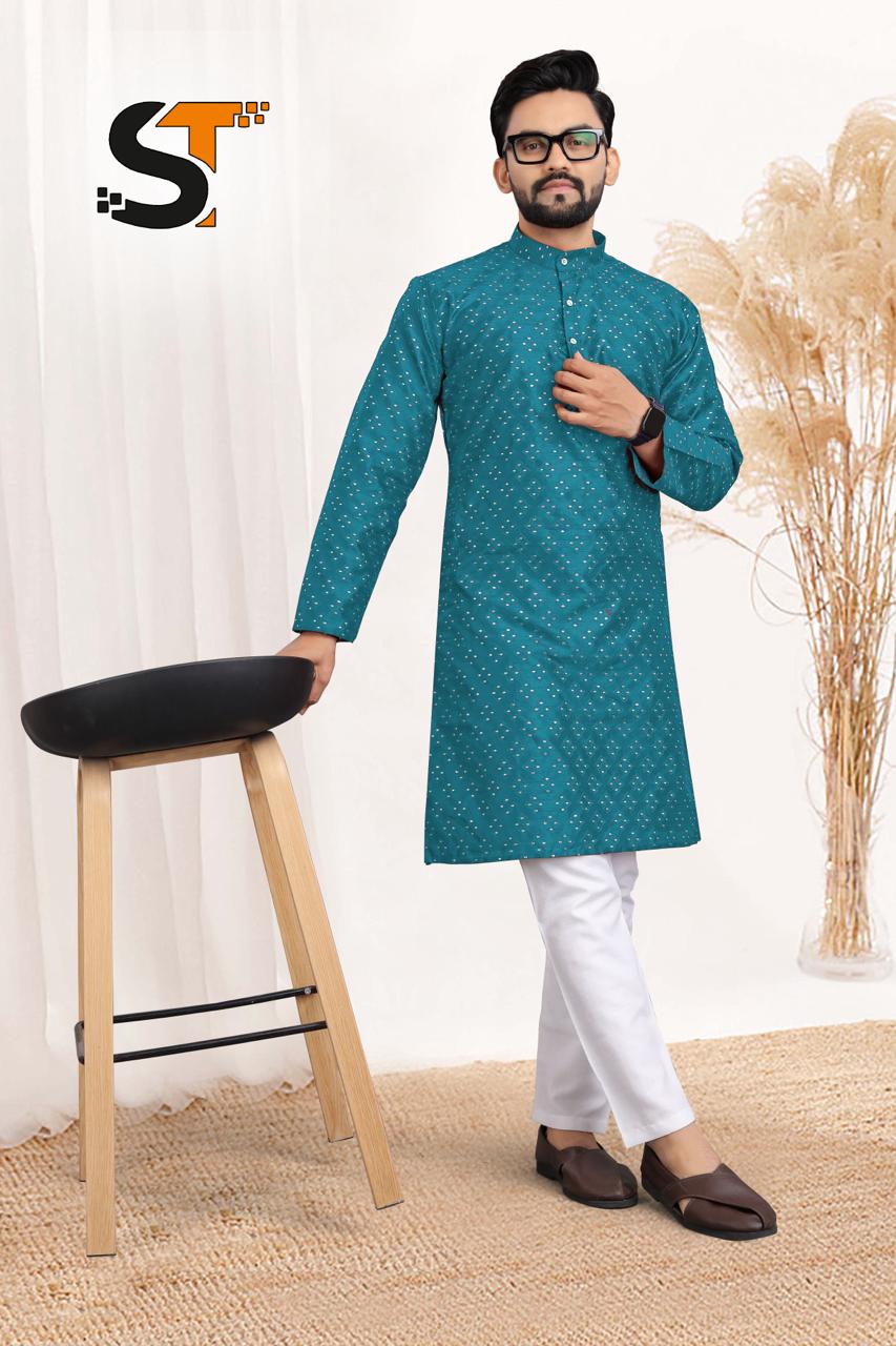Beautiful Designer Pure Cotton Festival Kurta Pyjama