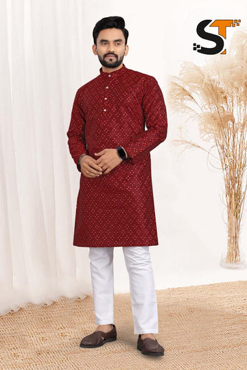 Beautiful Designer Pure Cotton Festival Kurta Pyjama
