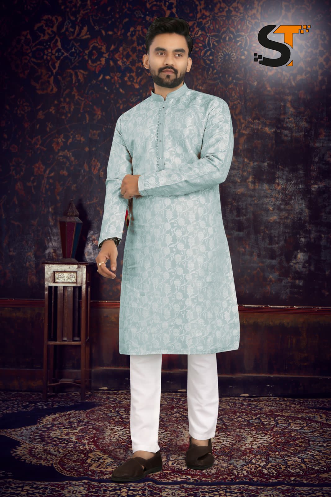 Beautiful Designer Pure Cotton Pintex Tie Kurta Pyjama