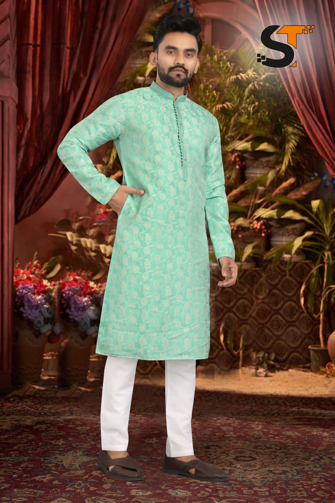 Beautiful Designer Pure Cotton Pintex Tie Kurta Pyjama