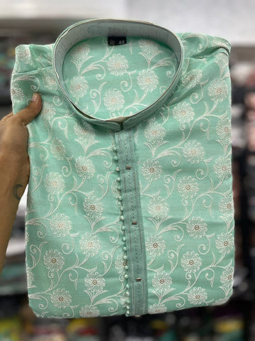 Beautiful Designer Pure Cotton Pintex Tie Kurta Pyjama