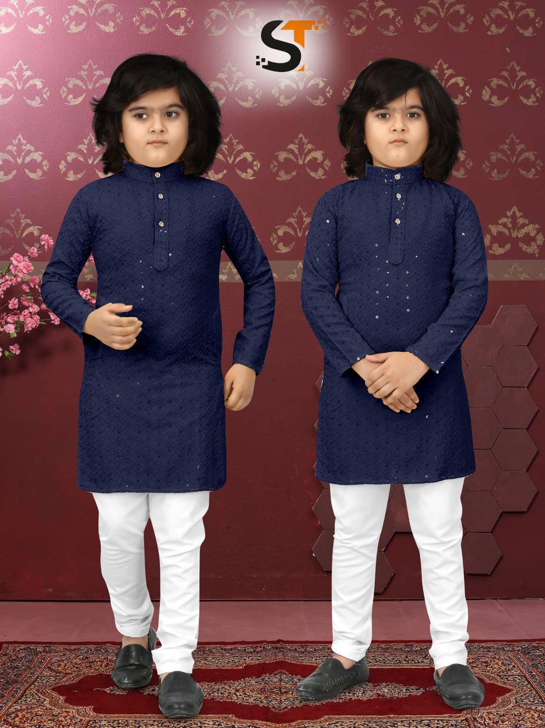 Wedding Special Boy Kid's Heavy Chikankari Kurta Pajama