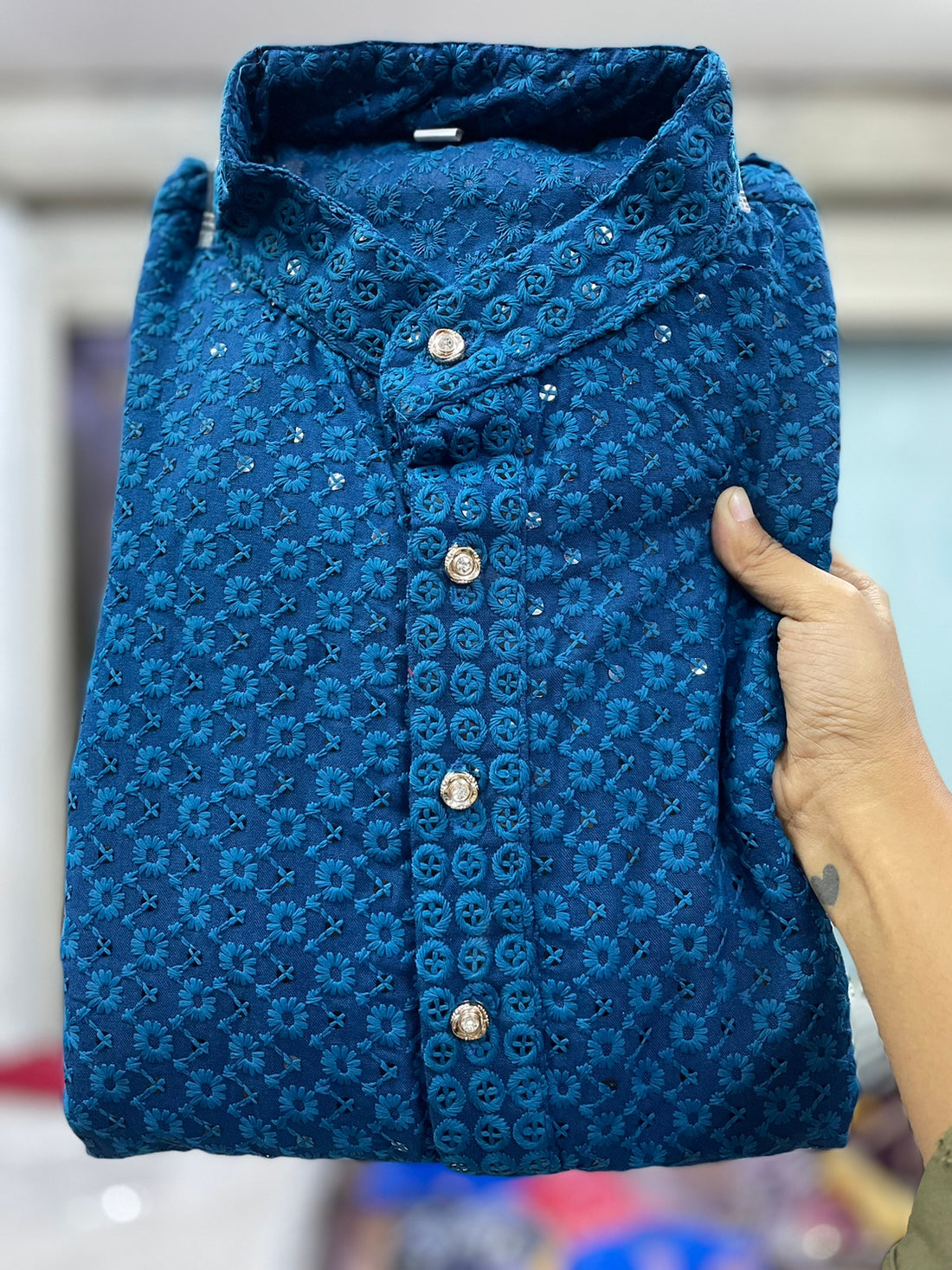 Wedding Special Boy Kid's Heavy Chikankari Kurta Pajama