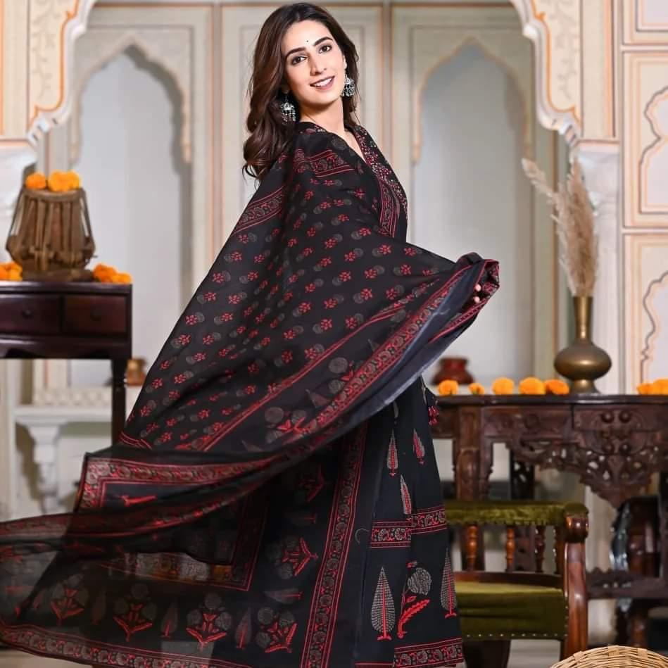 Beautiful Designer Party Wear Pure Cotton Salwar Suit