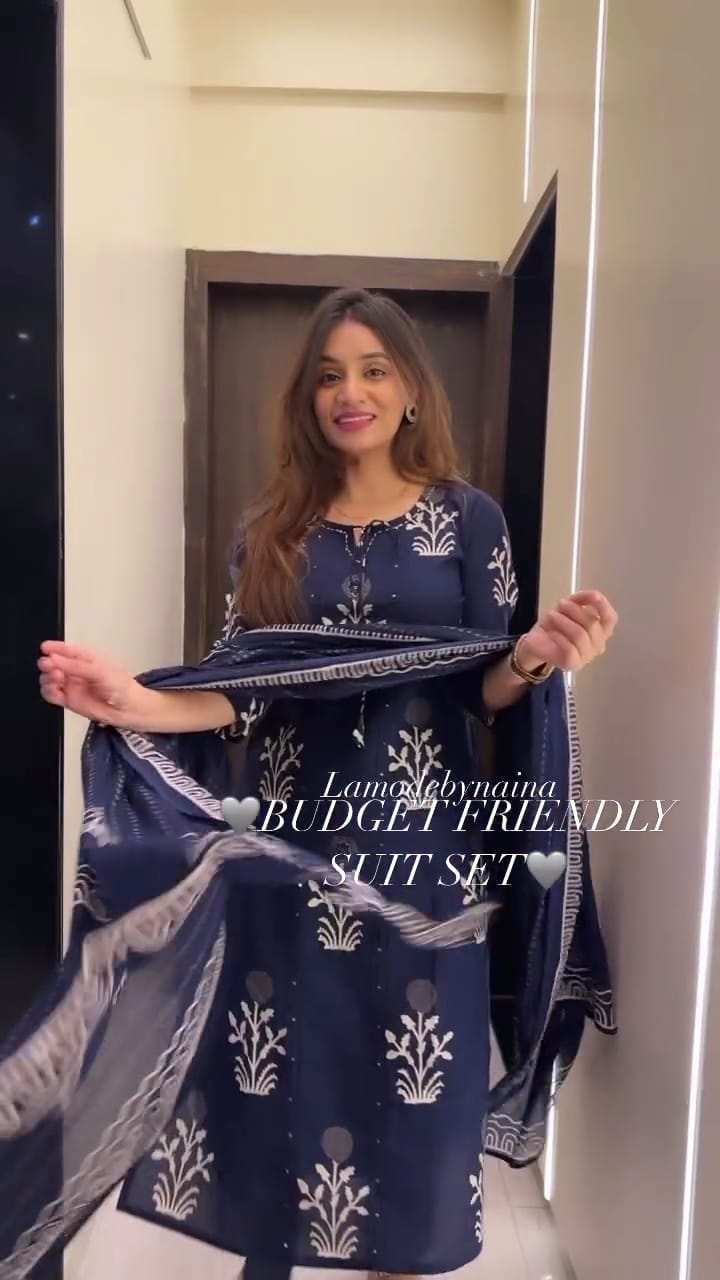 Beautiful Designer Party Wear Pure Cotton Salwar Suit