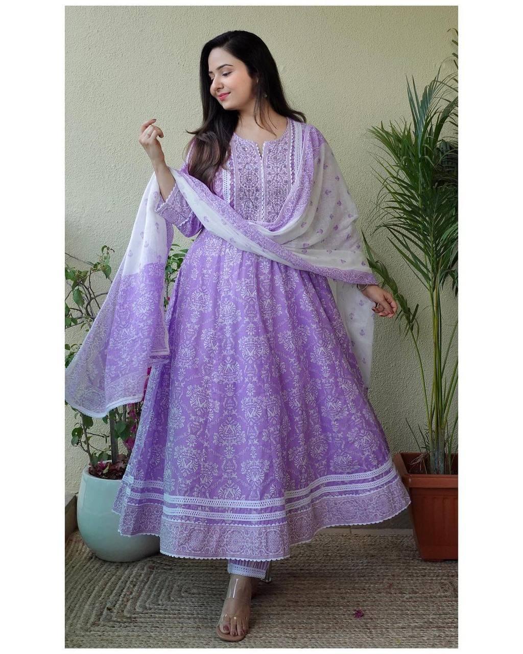 Beautiful Designer Party Wear Pure Cotton Salwar Suit